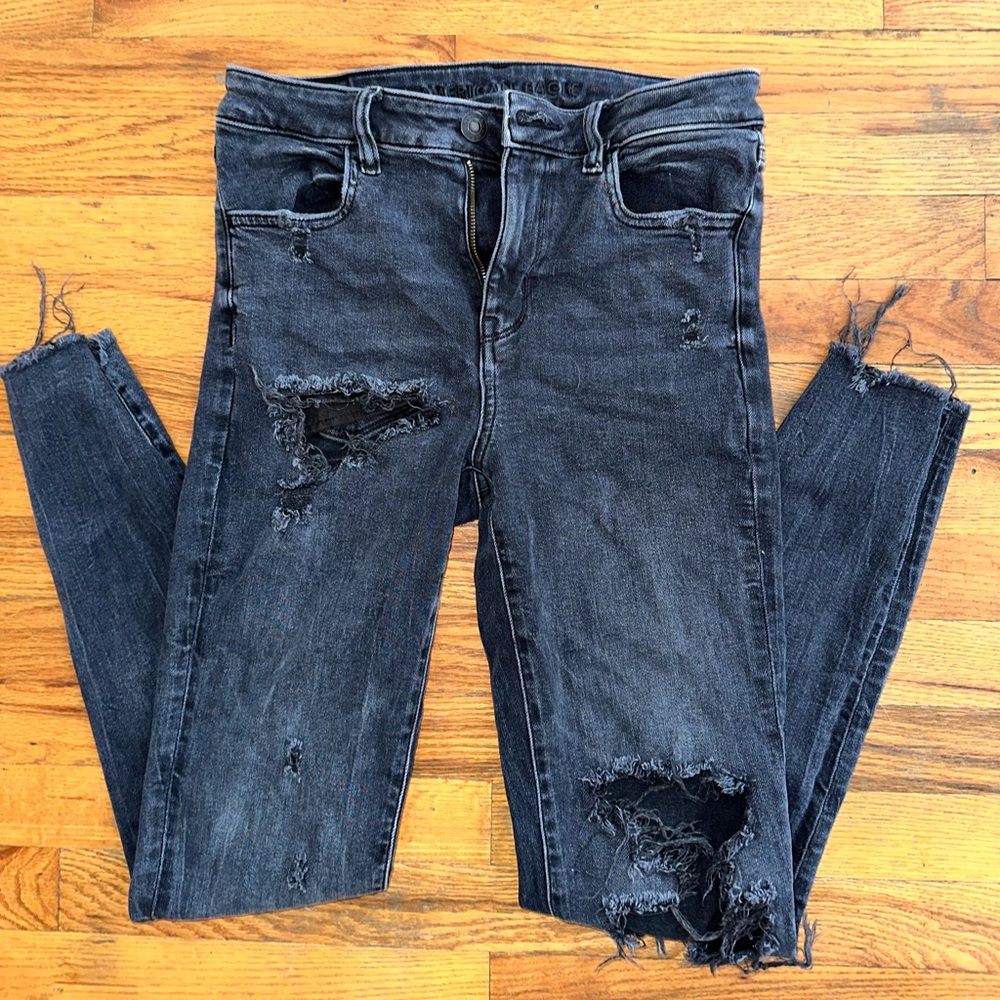 AE black ripped jeans